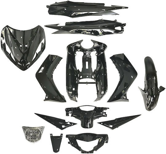 Motorcycle Plastic Kit for Yamaha Crypton-X 135 Black 12pcs