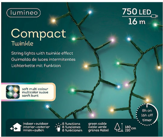 750 Lichterketten LED 16m. Mehrfarbige in Zeichenfolge 1Stück