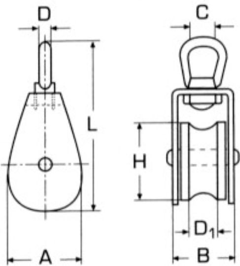 Inoxmare A4 M8393 C Τροχαλία Σκάφους