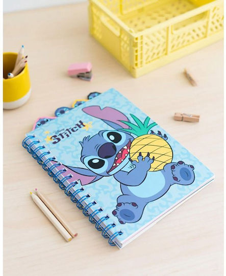 Grupo Erik Σημειωματάριο Σπιράλ A5 80 Φύλλων Ριγέ Lilo & Stitch Tropical