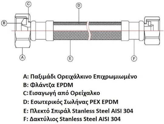 Viospiral Quickflex Inox 1/2" 100cm 8866 Connection Spiral
