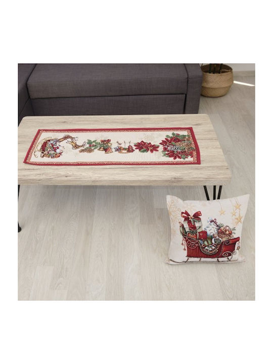 Set de Decorațiuni de Crăciun Măsuțe Cărpă Material textil Roșu 3buc