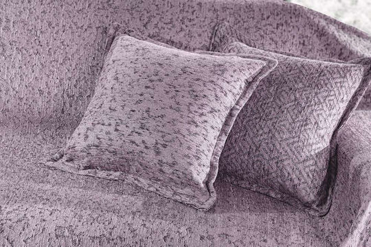 Guy Laroche Matis Three-Seater Sofa Throw 2 Sides Chenille 180x300cm Purple