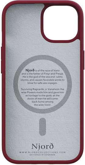 Njord Suede 360 Full Cover Plastic 2mm Roșu (iPhone 15)