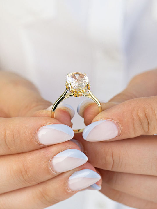 Kiriakos Gofas Single Stone from Gold 14K