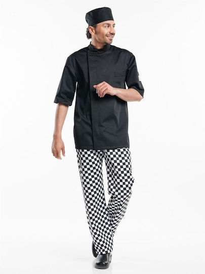 Chaud Devant Coat Chef Black with Short Sleeve Bacio