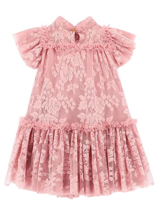 Vida Rochie pentru Copii Mâneca scurta Din tul Tea Rose