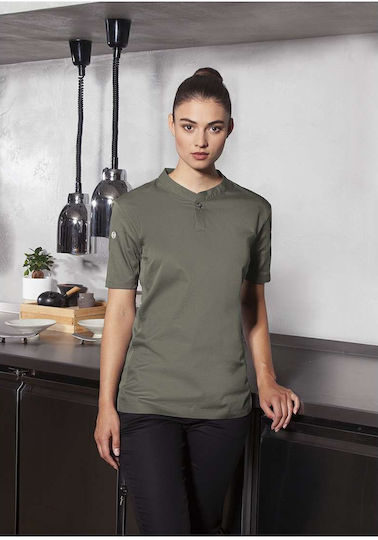 Karlowsky Bluse Koch Damen Khaki mit Kurzärmelig