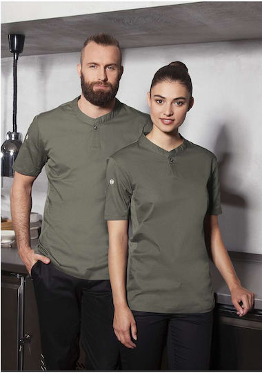 Karlowsky Bluse Koch Damen Khaki mit Kurzärmelig