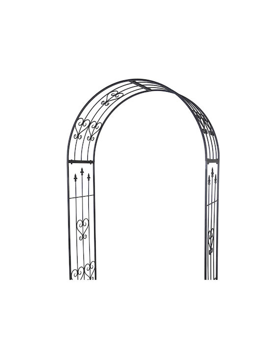 Arcadă De Grădină Din Metal 136x40x228cm Gri 436269 Arcadă De Grădină Din Metal 136x40x228cm Gri 436269