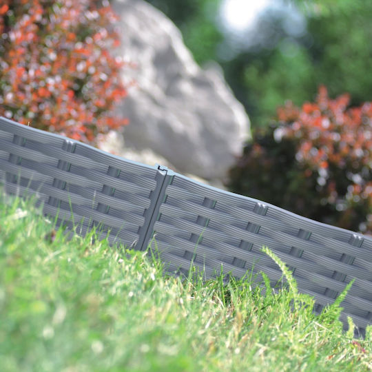 Prosperplast Plastic Garden Hedge in Gray Colour 18.6x78.55cm 5 Pieces