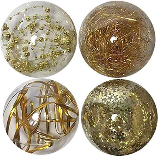 XMASfest Set of 4 Large Plastic Ball Ornaments 10cm Various Designs or Colors