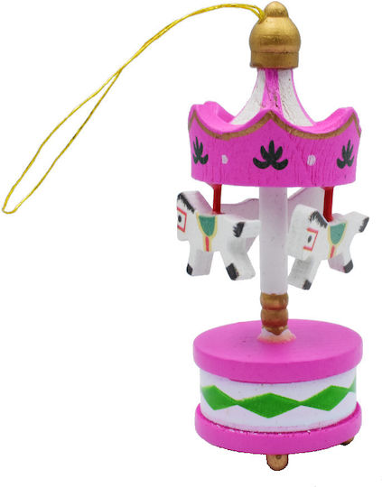 Hängendes Ornament Karussell Hölzern Mehrfarbig Set 5Stück
