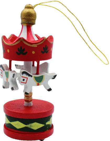Hängendes Ornament Karussell Hölzern Mehrfarbig Set 5Stück