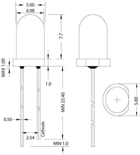 LED Μπλε 50τμχ 01.020.0030