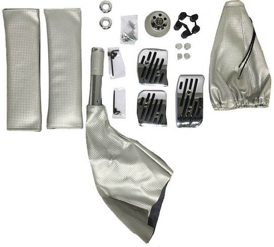Auto Gs Pedalsatz Universal Aluminium Silber 3Stück