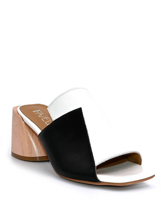 Favela Chunky Heel Mules Black