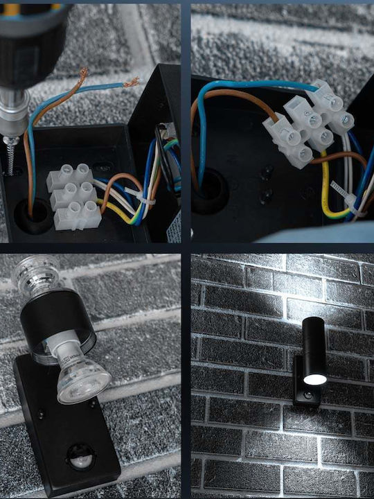 123led Επιτοίχιο Εξωτερικό Σποτ GU10 IP44 Διπλής Δέσμης