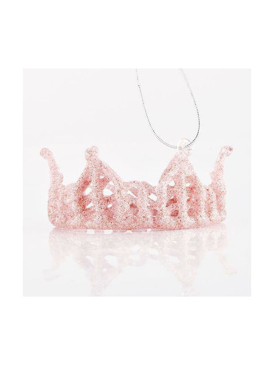 Eurolamp Christmas Glass Crown Ornament Pink 4x8.5cm 2pcs