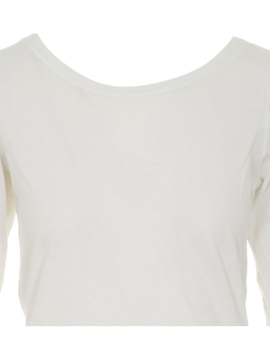 Women's Athletic Blouse Long Sleeve White