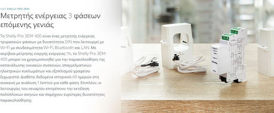 Shelly Pro Elektrische Messgeräte Analog Schiene Dreiphasig WLAN Bluetooth Modbus LAN Shelly 400A 3EM-400