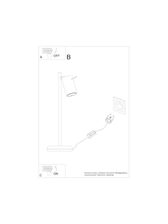 Sollux Dekorative Lampe mit Fassung für GU10 Lampe Schwarz
