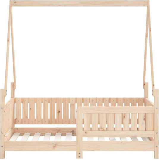 Kinderbett Einzeln Beige für Matratze 70x140cm