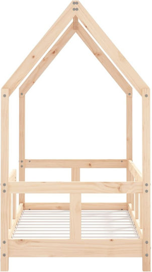 Pat pentru Copii Single Bej pentru Saltea 70x140cm