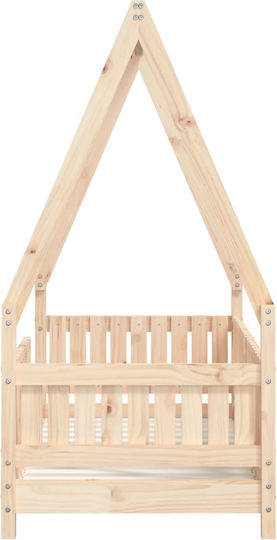 Kinderbett Einzeln Beige für Matratze 70x140cm