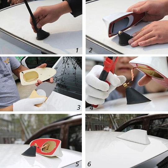 Carner Car Antenna Roof Shark for Radio in Red Color