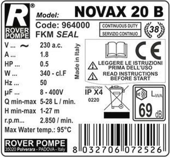 Rover Pompe 102.841 Laufrad der Wasserpumpe