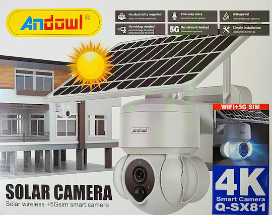 Andowl Q-SX81 IP Surveillance Camera Wi-Fi/4G 4K Waterproof Battery Powered with Microphone