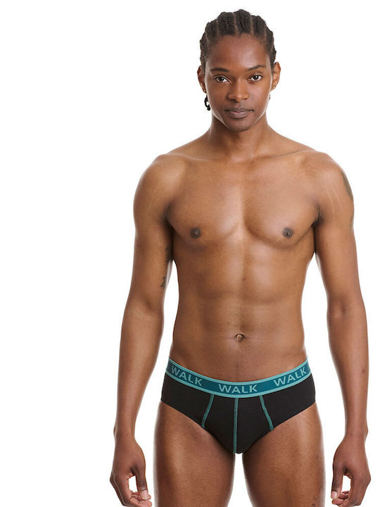 Men's Slips Black Purple/Turquoise 2Pack