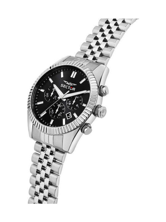 Sector 240 Men's Watch Chronograph Battery with Silver Metal Bracelet