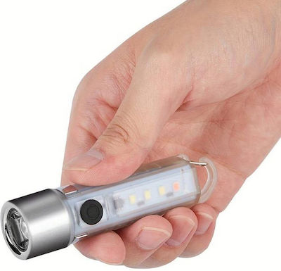 Rechargeable Keychain Flashlight LED Waterproof IPX4 with Maximum Brightness 400lm