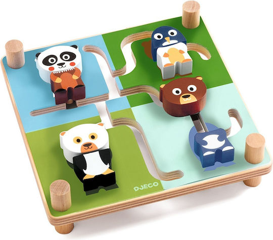 Djeco Baby Toy Board With Animals made of Wood for 24++ Months