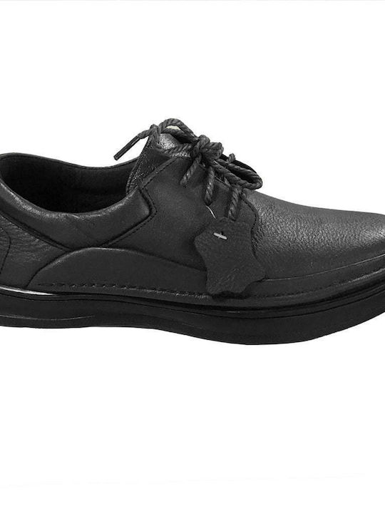 Ustyle Men's Leather Casual Shoes Black