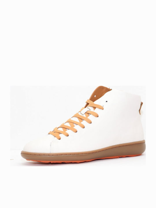 Leder Stiefeletten Damen Weiß