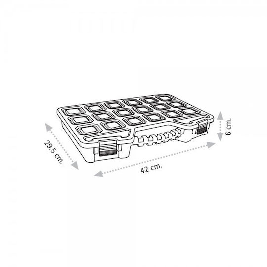 Asrin Tool Compartment Organiser 18 Slot Black 42x29.5x6cm