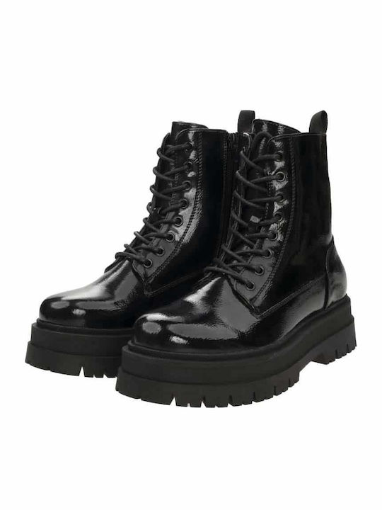 Stiefeletten Damen aus Lackleder Schwarz