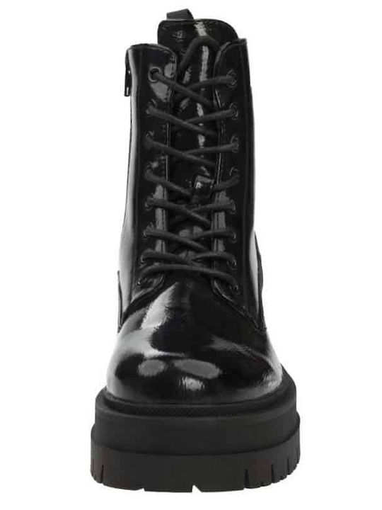 Stiefeletten Damen aus Lackleder Schwarz