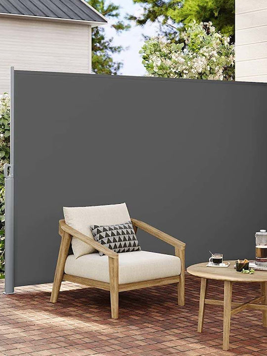 Songmics Πλαϊνό Ρολό Σκίασης Κήπου Γκρι 2x2m