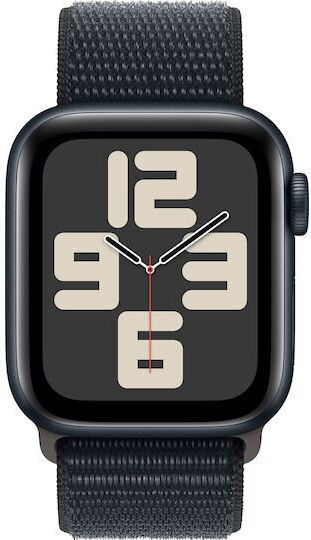 Apple Watch SE 2023 Cellular Aluminium 40mm Waterproof with eSIM and Heart Rate Monitor (Midnight with Midnight Sport Loop)
