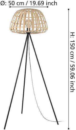 Eglo Montezuelo Floor Lamp H149cm. Beige