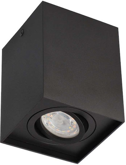 123led Μονό Σποτ με Ντουί GU10 σε Μαύρο Χρώμα