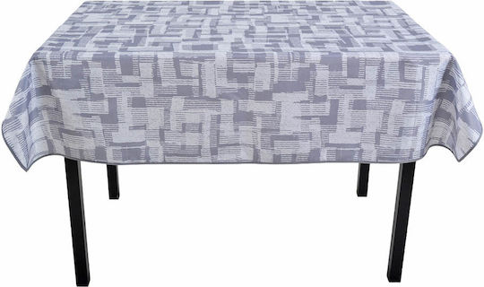 Ankor Tablecloth Stain Resistant Lines WHITE GREY 140x180cm
