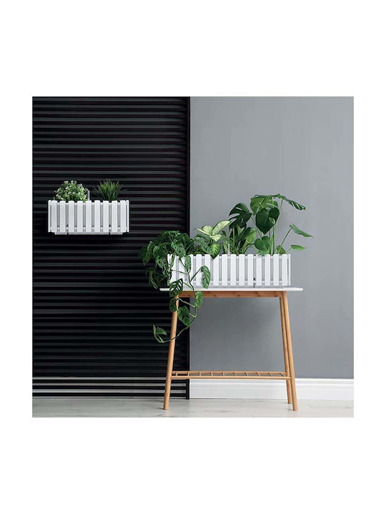 Prosperplast Boardee Fence Planter Planter Box Plastic White 58x18x16.2cm.