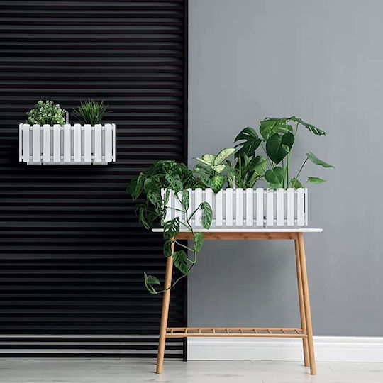 Prosperplast Boardee Fence Ζαρντινιέρα Πλαστική Λευκή 58x18x16.2εκ.