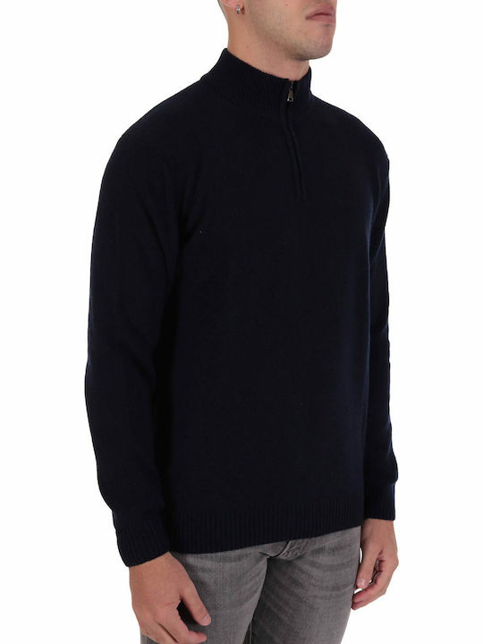 Paul & Shark Men's Long Sleeve Sweater with Zipper Blue