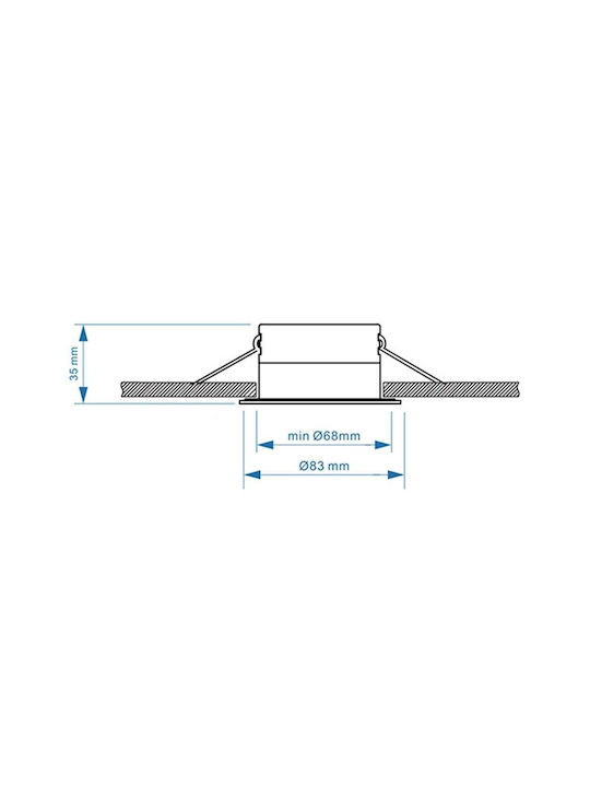 123led Rund Metallisch Einbau Spot mit Fassung GU10 Weiß 1Stück